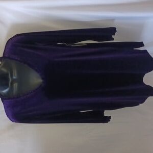 Impressions purple velvet-like top, stretchy